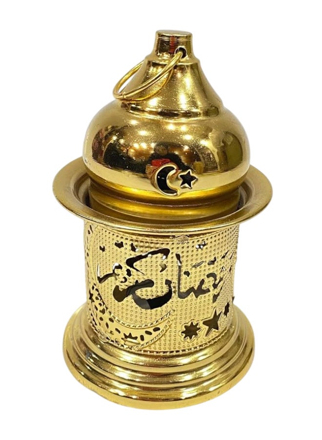 فانوس رمضان ميني ذهبي، ديكور رمضاني مضيء مع نقوش هلال ونجوم، هدية رمضانية - Image 1